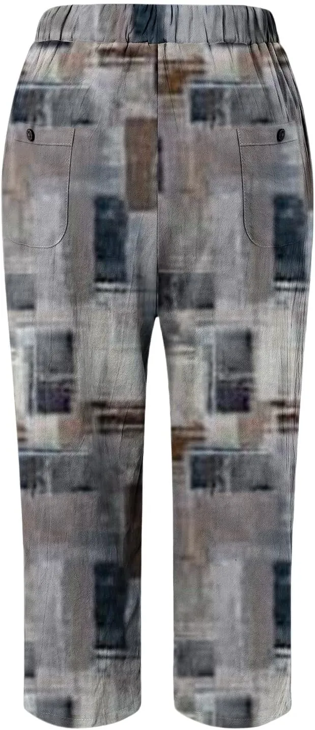 Leggings for Women Summer Casual Drawstring Pants Loose Cotton Linen Palazzo Pants Womens Linen Pants Womens Work