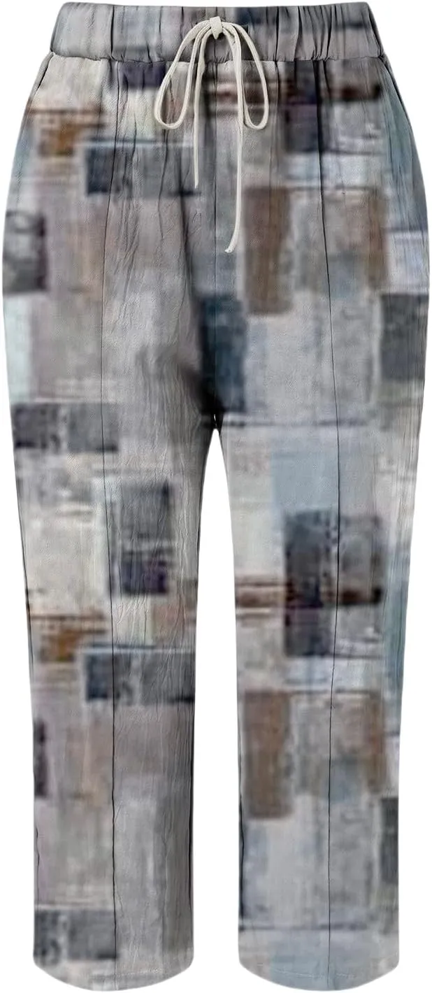 Leggings for Women Summer Casual Drawstring Pants Loose Cotton Linen Palazzo Pants Womens Linen Pants Womens Work