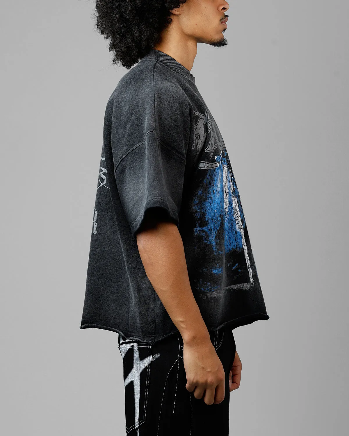Loiter Excalibur Sword Distressed T-Shirt Washed Black