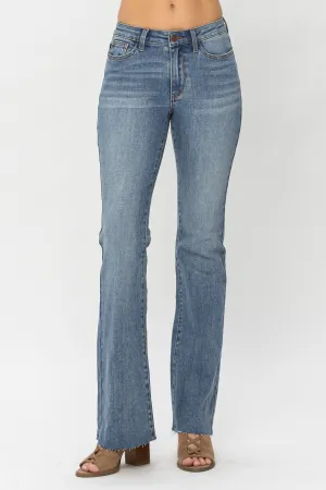 Med-Rise w/Raw Hem Bootcut