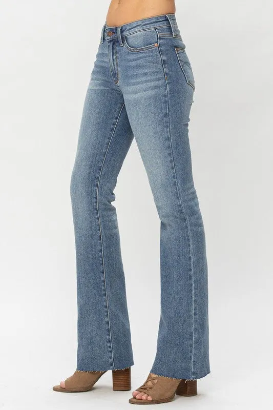 Med-Rise w/Raw Hem Bootcut