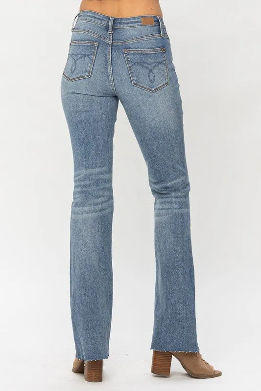 Med-Rise w/Raw Hem Bootcut