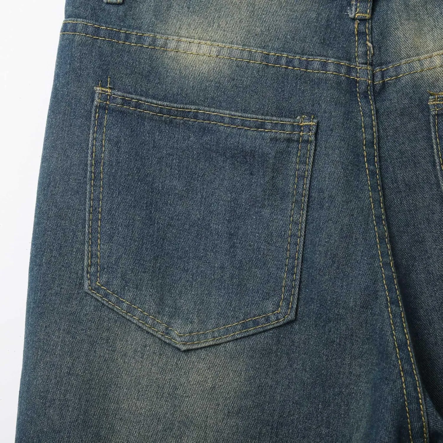 Men Baggy Denim Jorts Y2K Grunge Loose Hip Hop Jean Shorts Summer Casual Mid Jeans with Pockets Streetwear