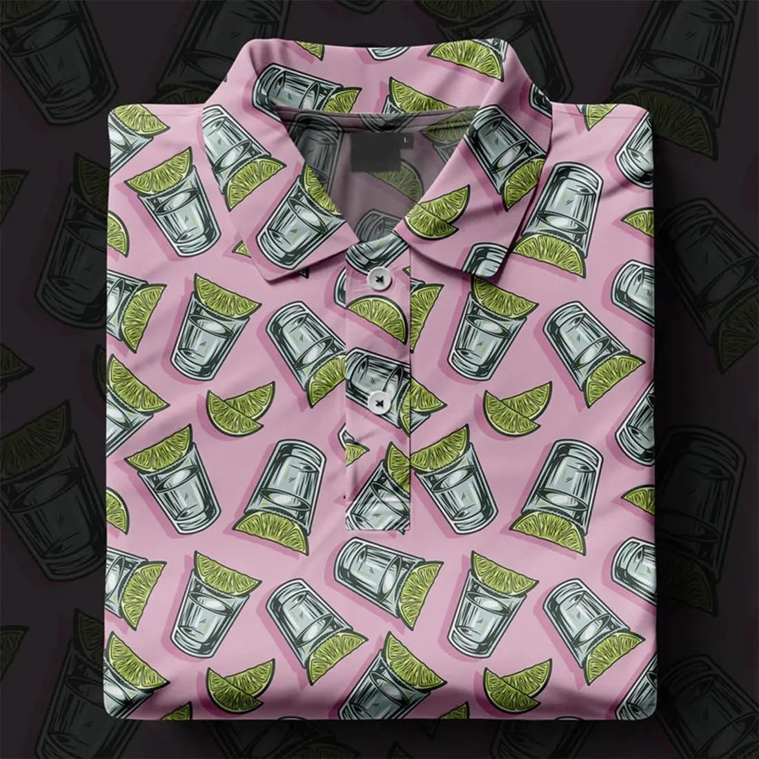 Mens Golf Shirt Moisture 3D Print Wicking Performance Polo Shirts for Men Quick-Dry
