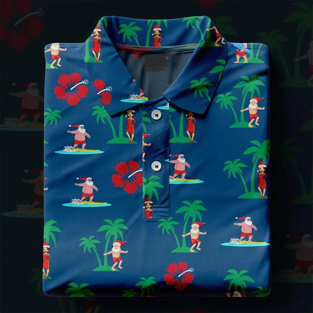 Mens Golf Shirt Moisture 3D Print Wicking Performance Polo Shirts for Men Quick-Dry