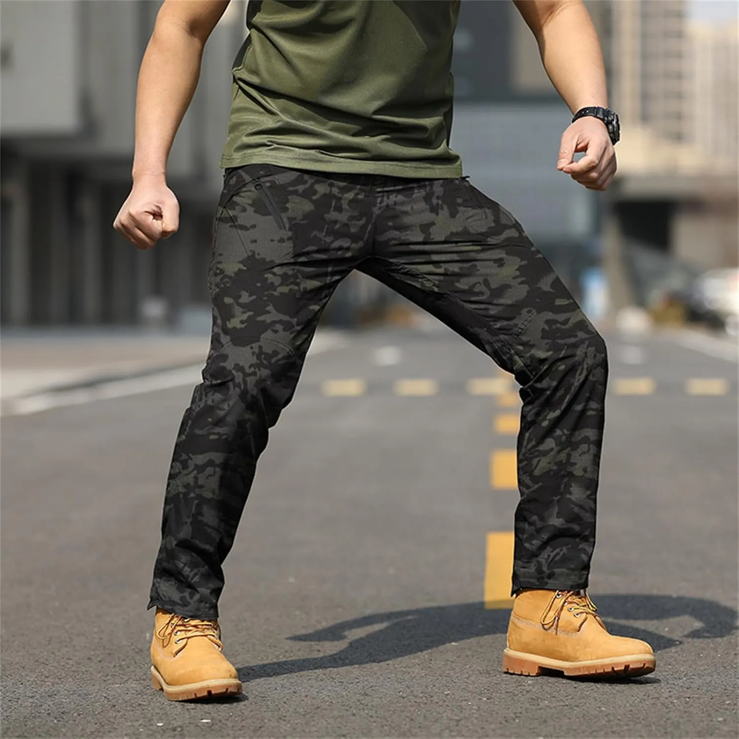 Mens Outdoor Hiking Pants Tactical Military Cargo Pants Slim Fit Waterproof Pant Quick Dry Sweatpants Multi Pockets