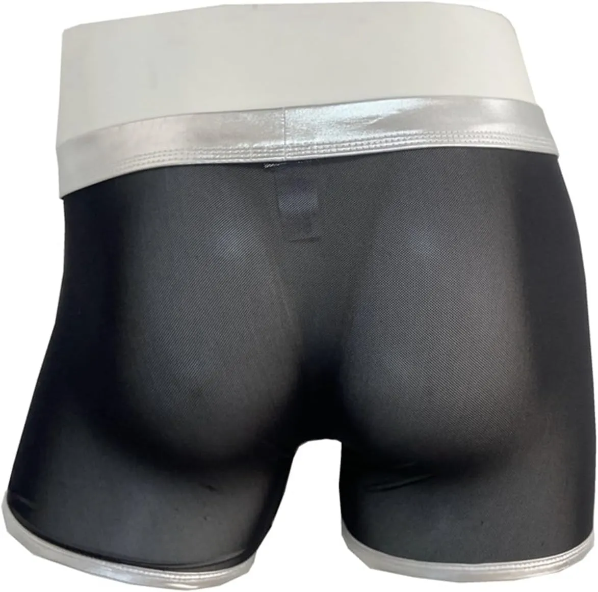 Men's PU Leather Hollow Button Briefs Breathable Low Waist Hollow Patent Leather Mesh Underwear(A3,XX-Large)