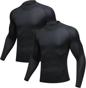 Men's UPF 50  Long Sleeve Rash Guard Compression Shirt Quick Dry Water Surf Swim Shirts Cold Gear Base Layer Ski Top