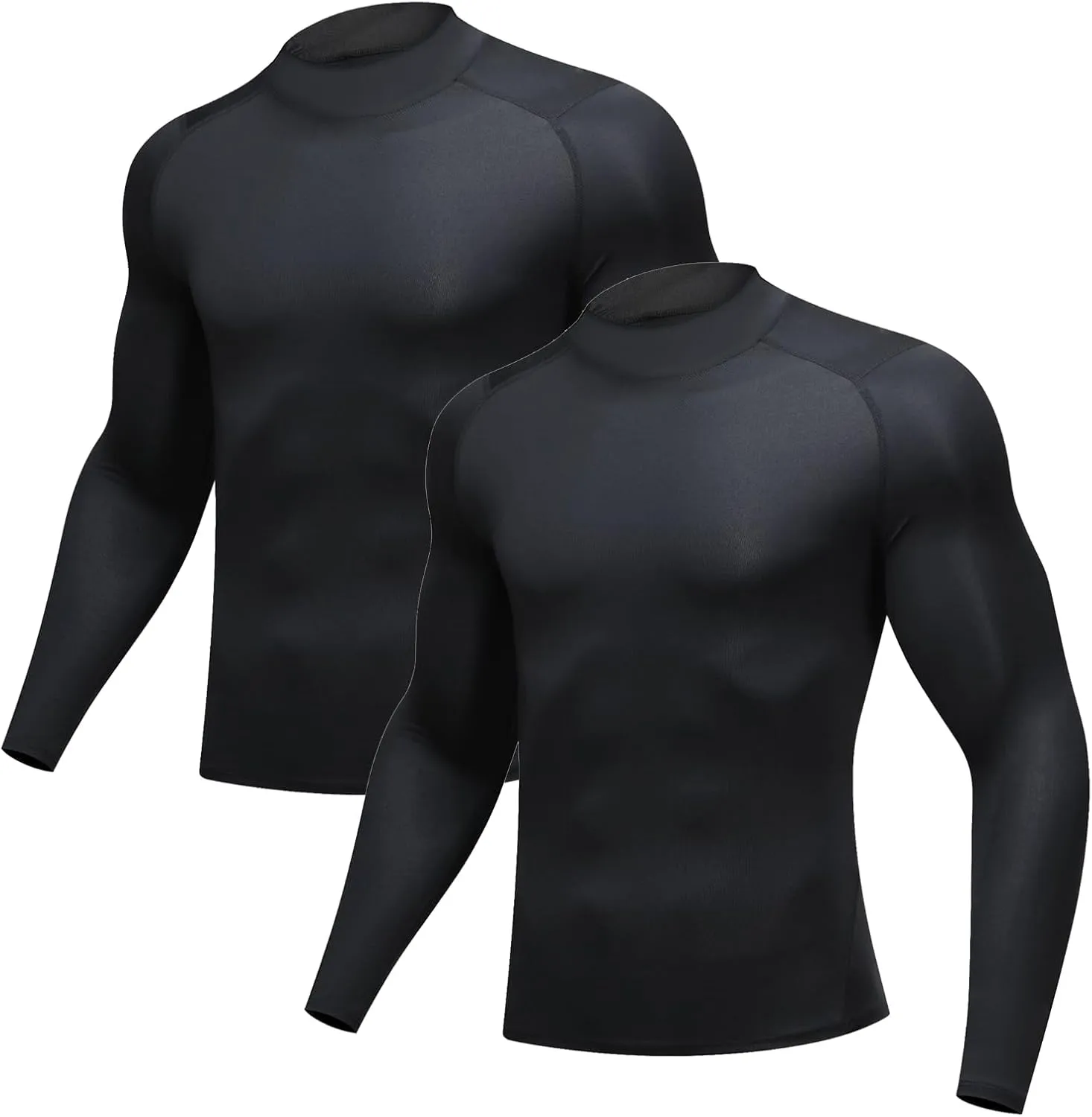 Men's UPF 50  Long Sleeve Rash Guard Compression Shirt Quick Dry Water Surf Swim Shirts Cold Gear Base Layer Ski Top