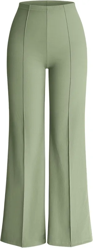 OQQ Women Wide Leg Pants High Waist Casual Pants Fall Clothes Outfits
