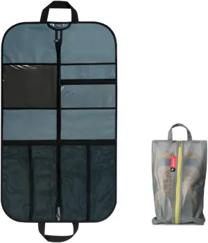 pack all Packing Organizers Bundle | 1 Garment Bag (Grey) & 1 Shoe Bag (Grey)