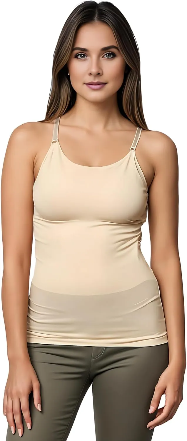 Padded Camisole No Shelf, No Built in Bra, No Elastic Band, No Bra Tank Top Cami