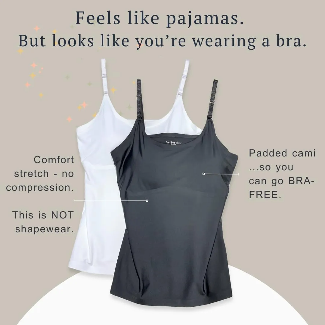 Padded Camisole No Shelf, No Built in Bra, No Elastic Band, No Bra Tank Top Cami