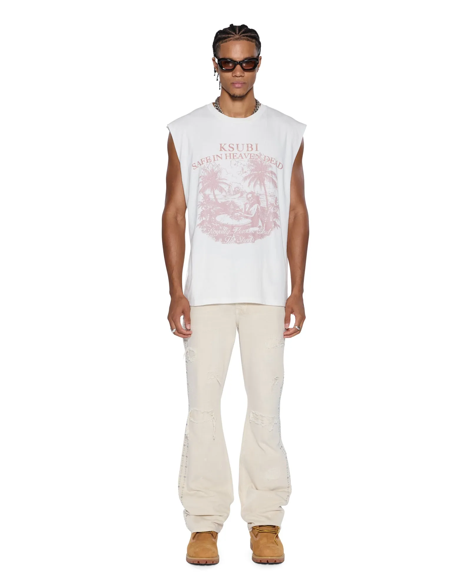 PARADISO CUT OFF TEE VINTAGE WHITE