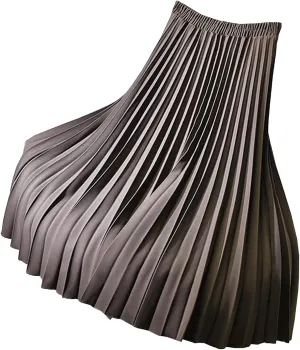 Pleated Skirts for Women High Waist Accordion Pleated A-Line Midi Skirt Stylish Comfy Vintage Skirts