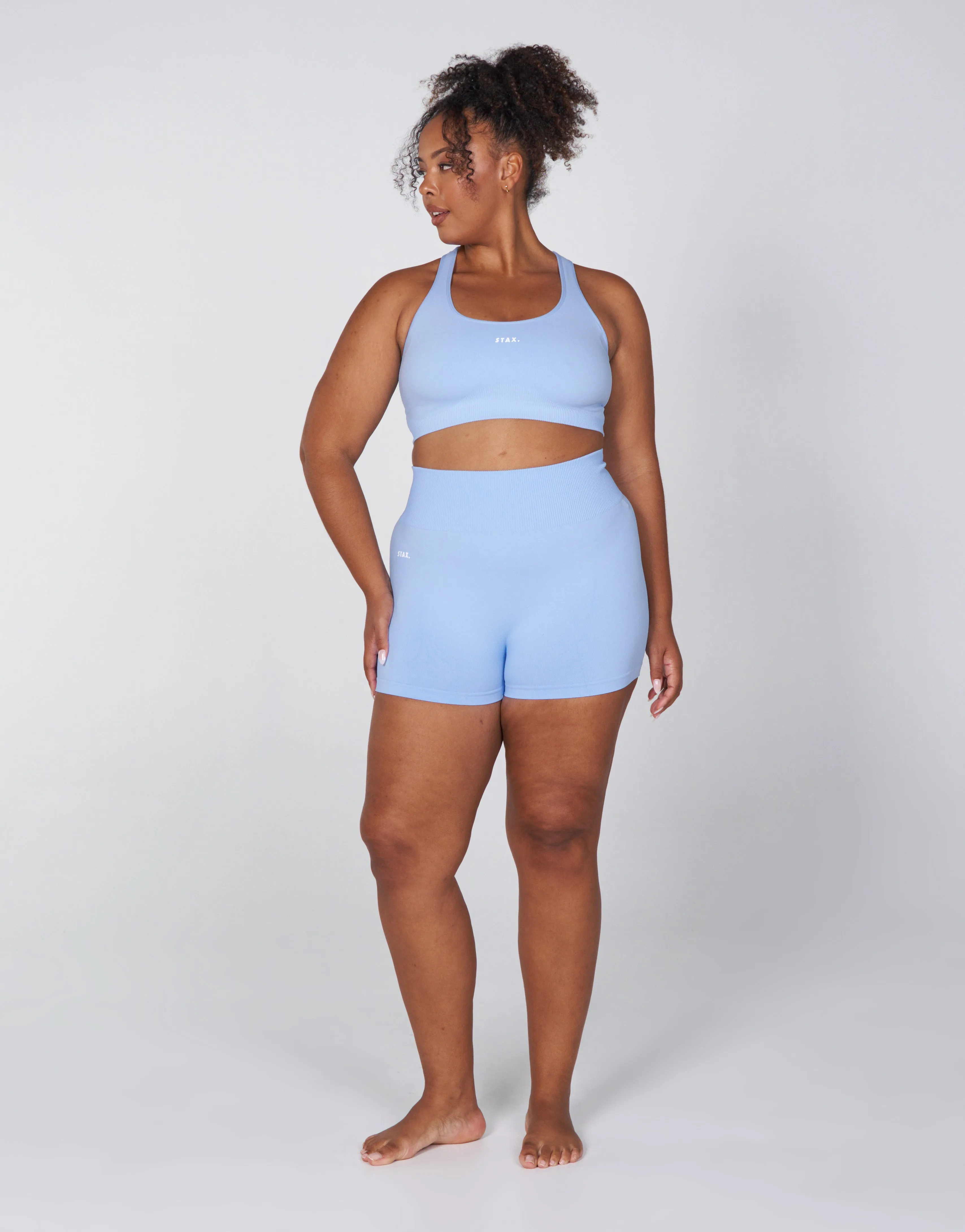 Premium Seamless Favourites Mini Bike Shorts - Baby Blue