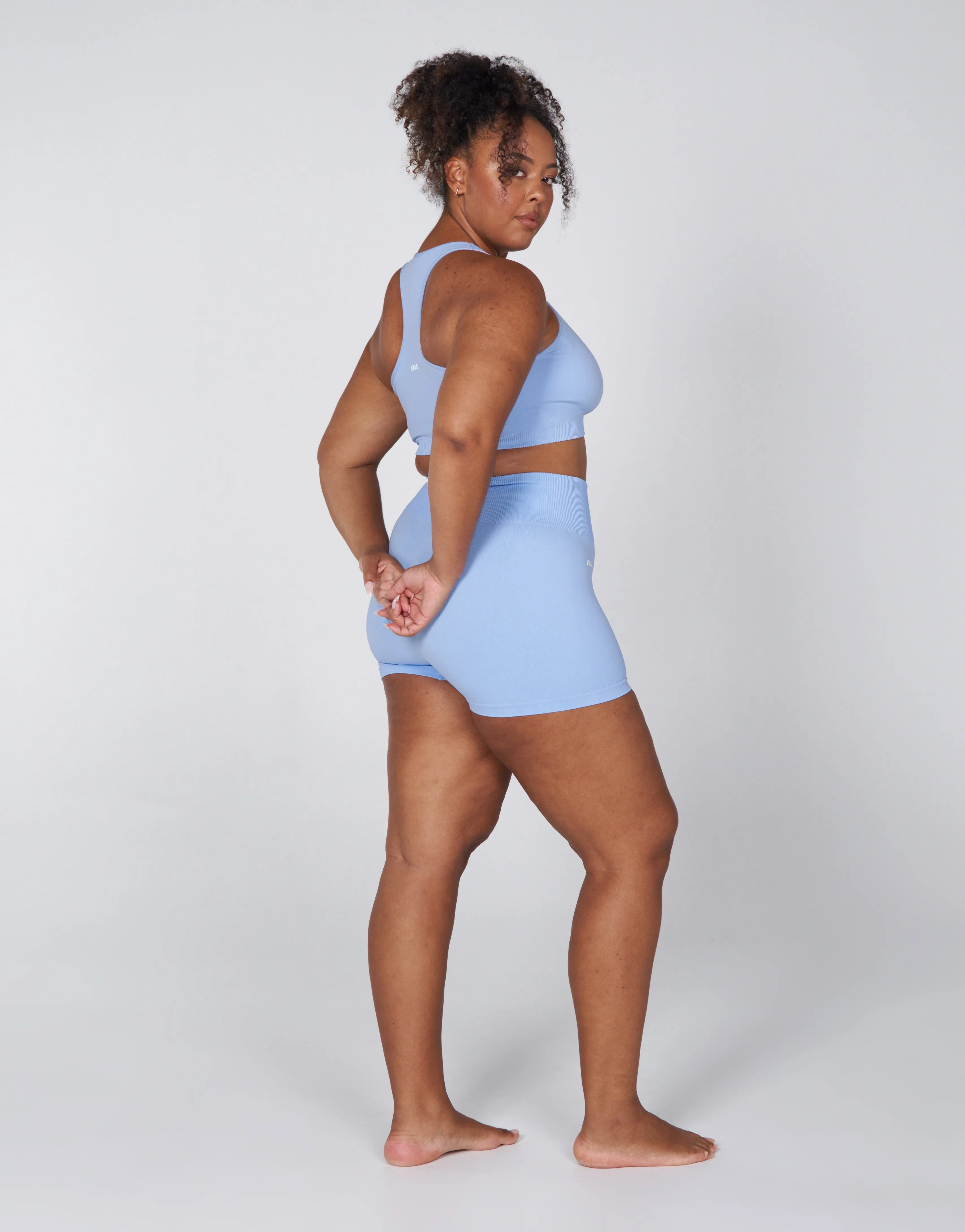 Premium Seamless Favourites Mini Bike Shorts - Baby Blue