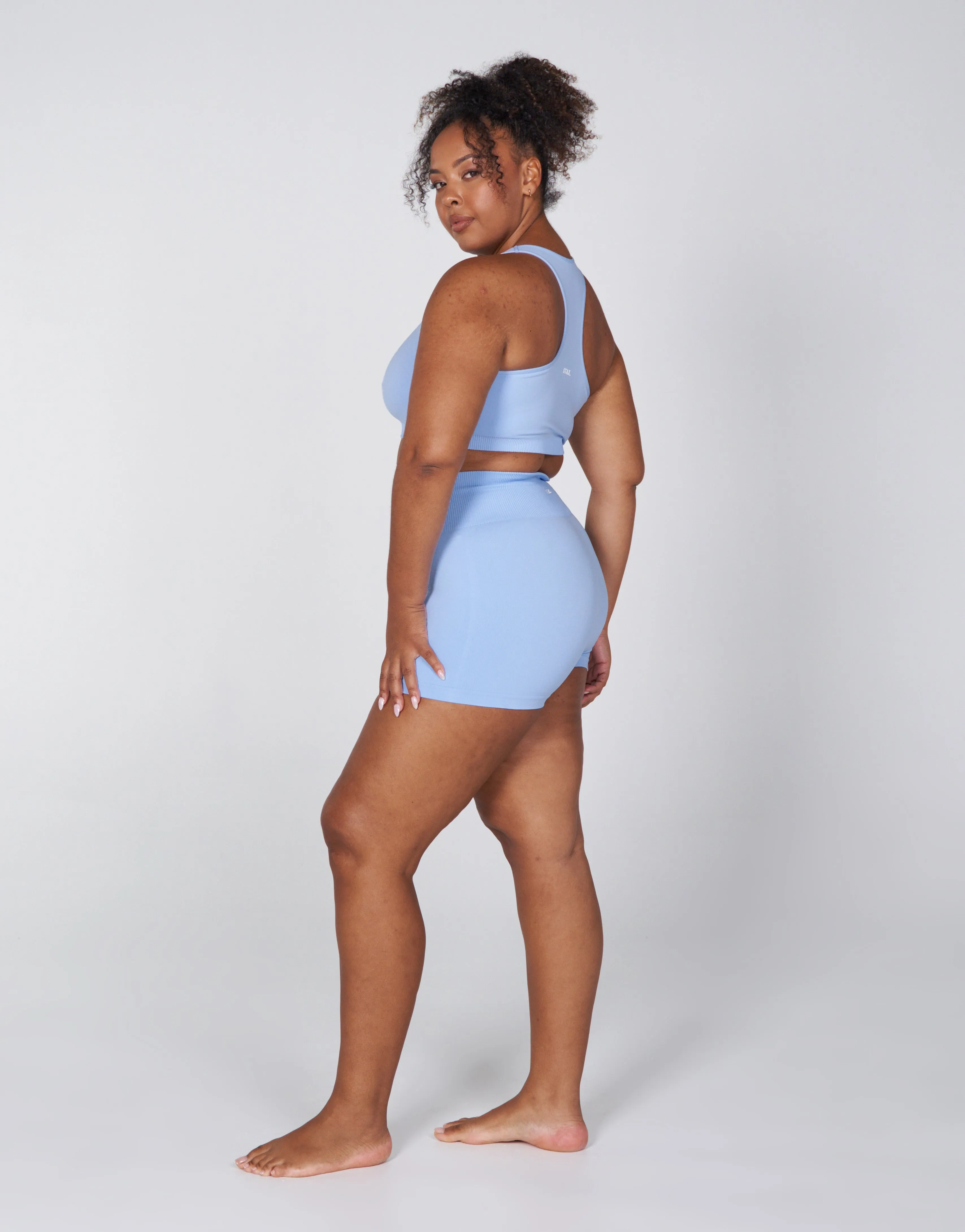 Premium Seamless Favourites Mini Bike Shorts - Baby Blue