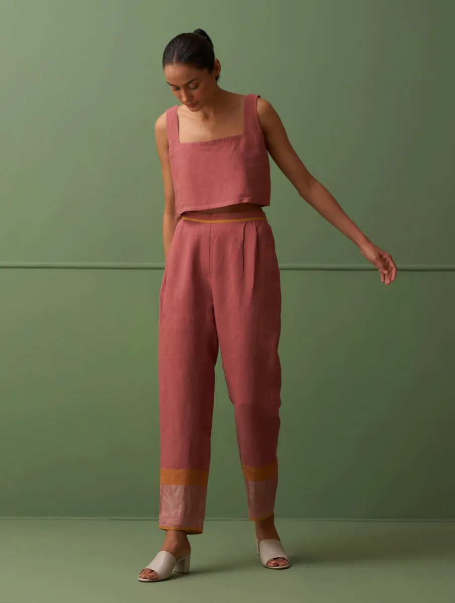 "Wera Tapered Linen Pants - Terra "