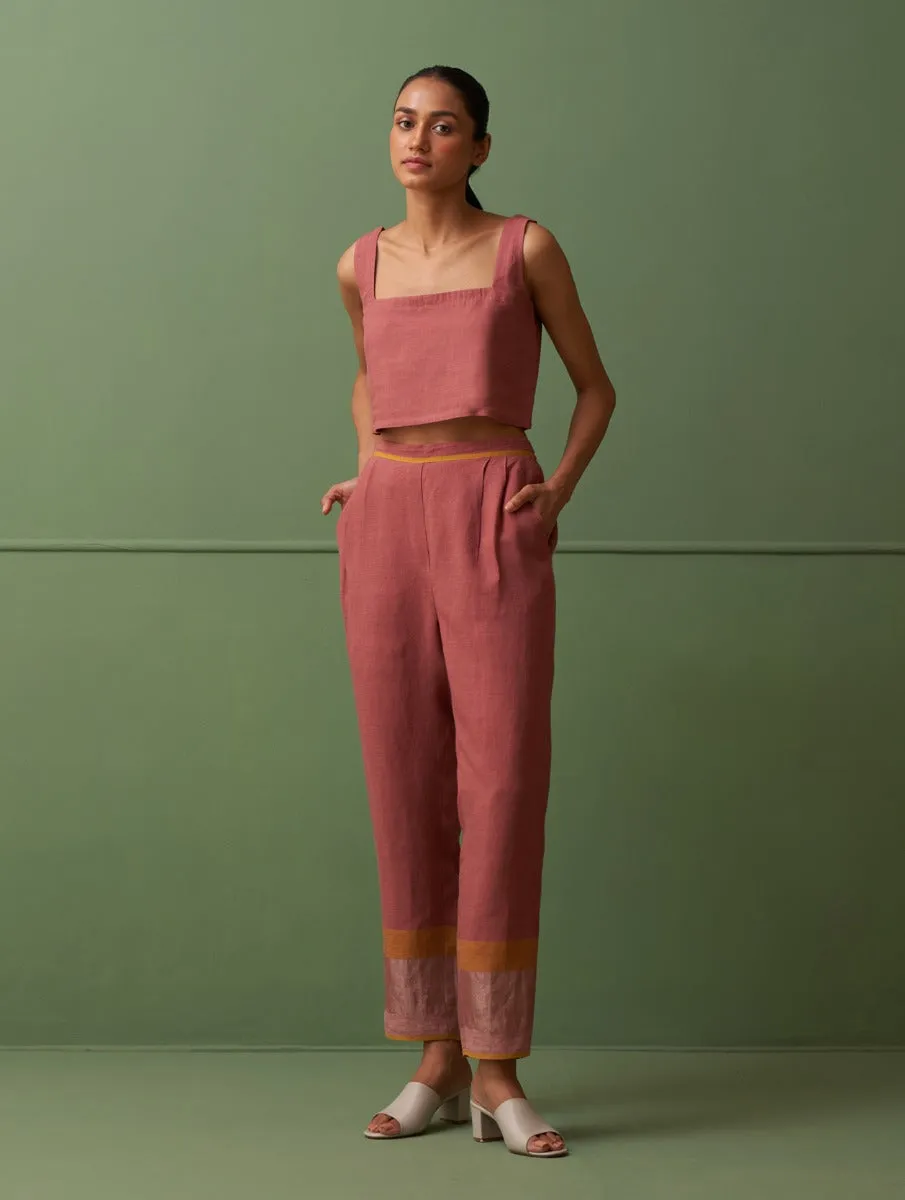 "Wera Tapered Linen Pants - Terra "