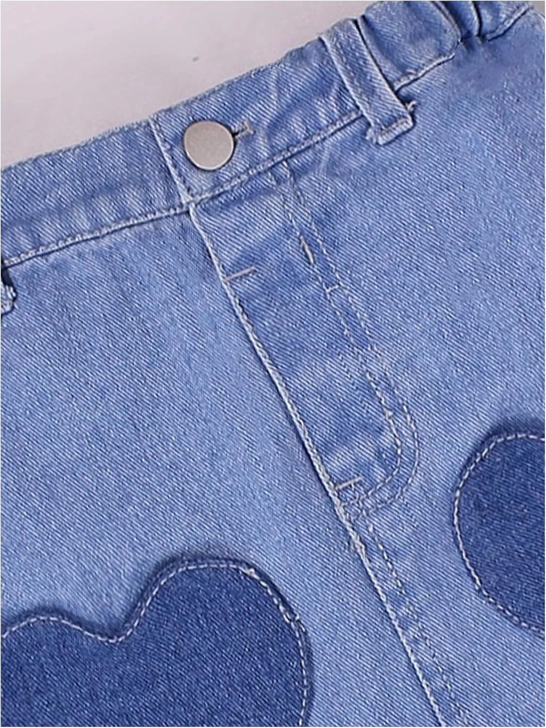 SOLY HUX Toddler Girl's Denim Skirt Heart High Waisted A Line Casual Summer Short Skirts