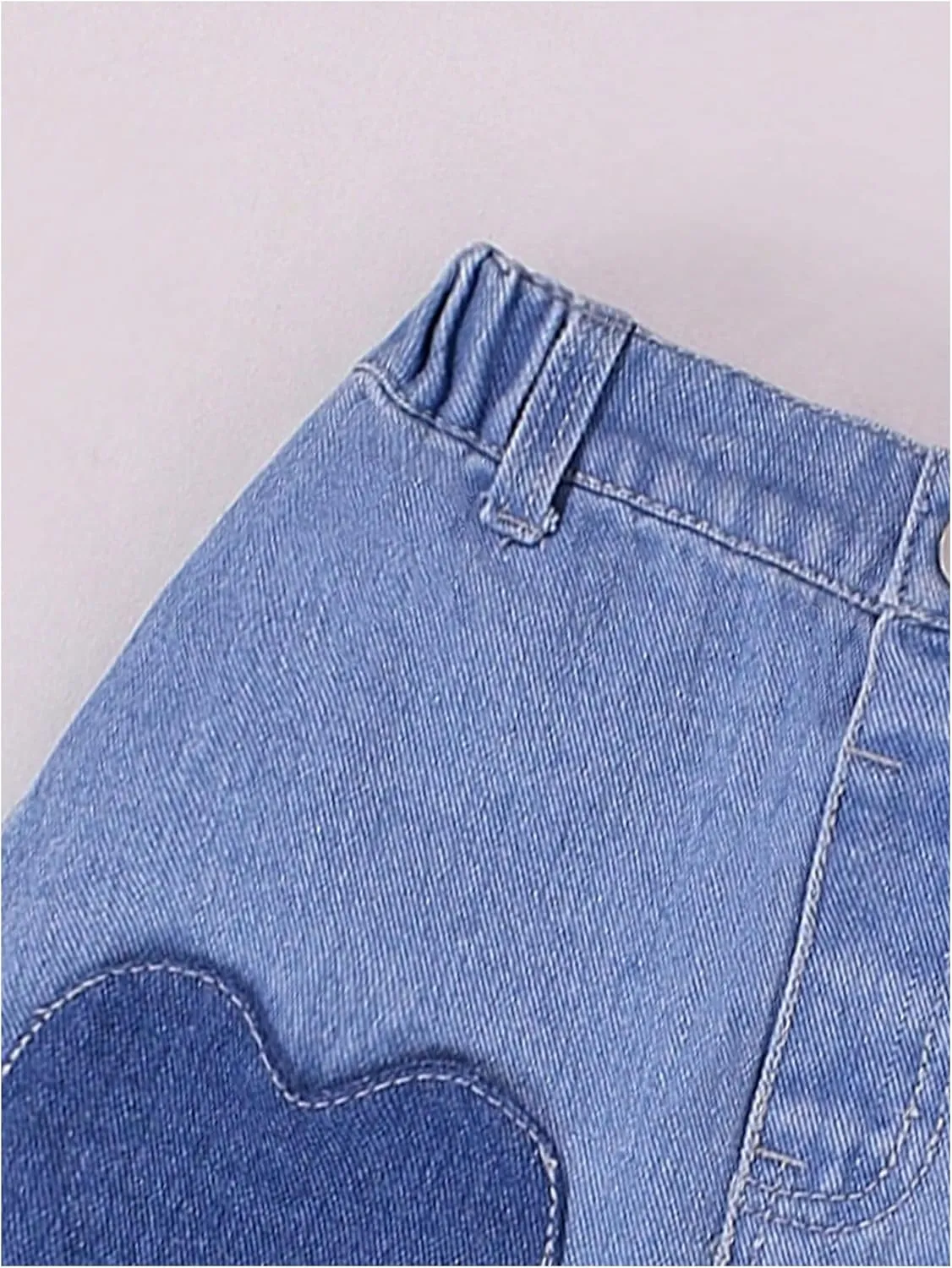 SOLY HUX Toddler Girl's Denim Skirt Heart High Waisted A Line Casual Summer Short Skirts