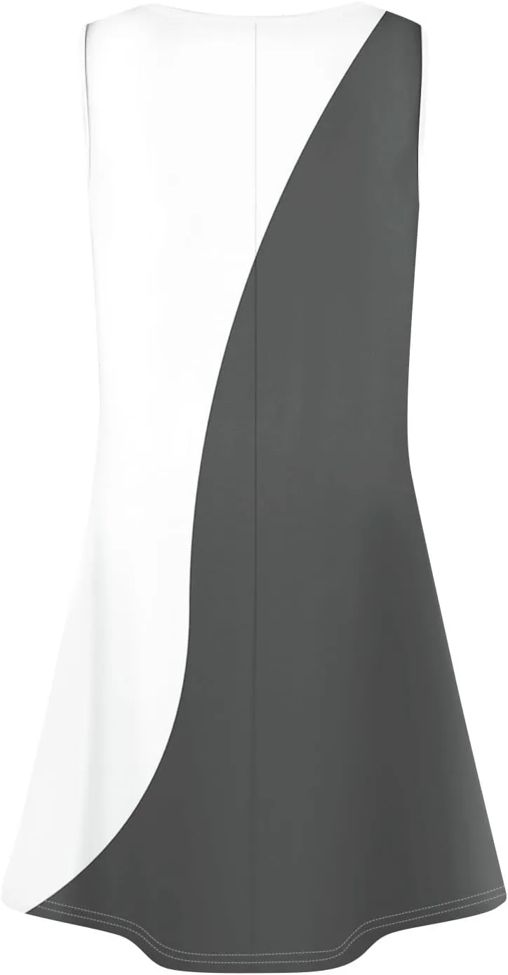 Summer Dresses for Women 2025 Casual Floral Pleated Front Tank Dress O Neck Loose T Shirt Dresses Sleeveless Sundresses