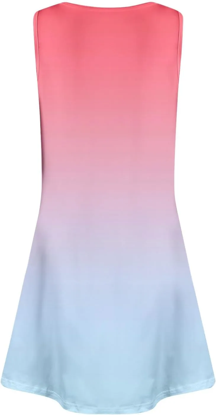 Summer Dresses for Women 2025 Floral Boho Beach T Shirt Dresses V Neck Casual Tank Dress Sleeveless Loose Sundresses
