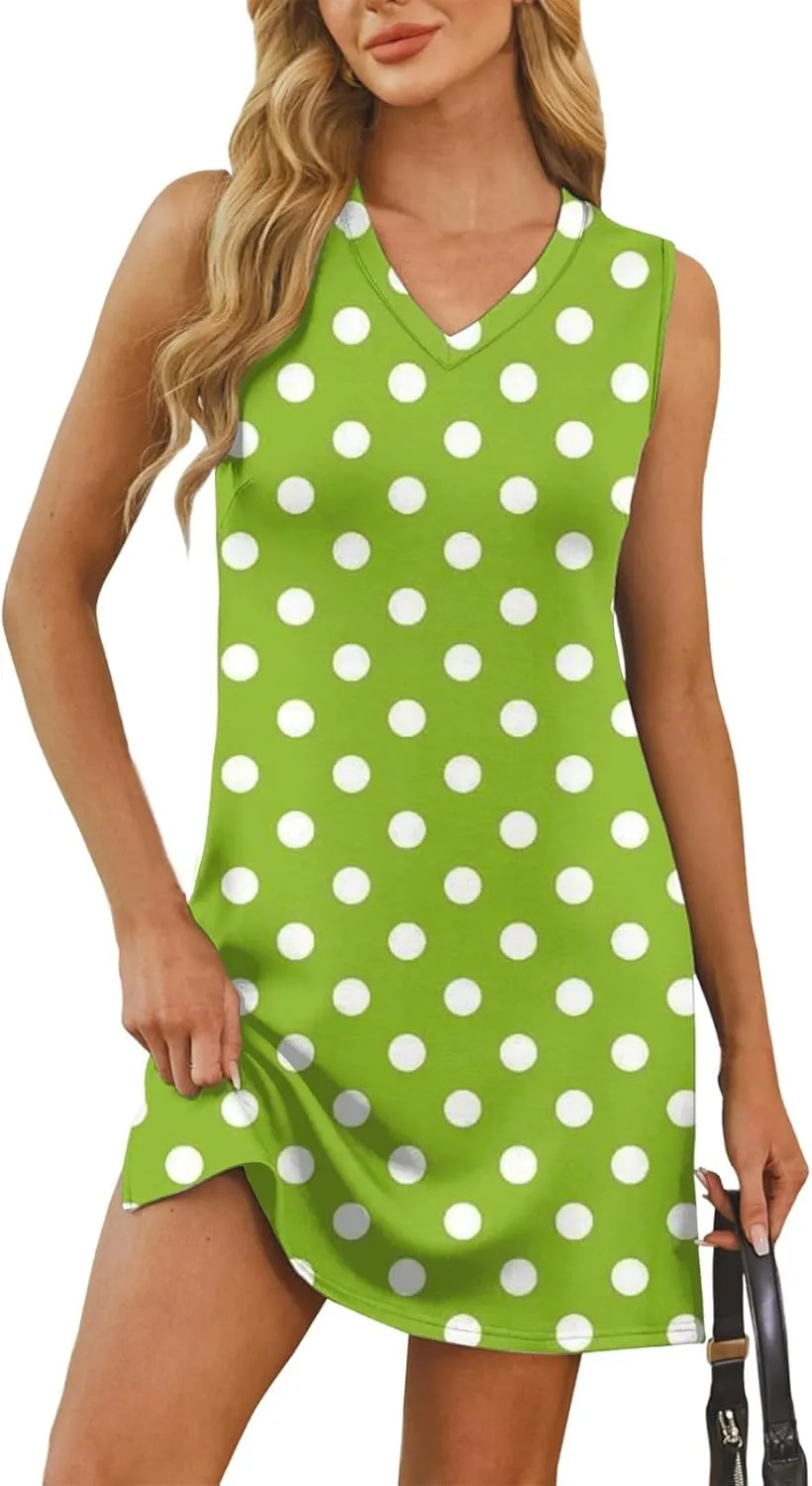 Summer Dresses for Women 2025 Floral Loose Tank Dress Beach T Shirt Dresses Sleeveless Casual Sundresses with Split