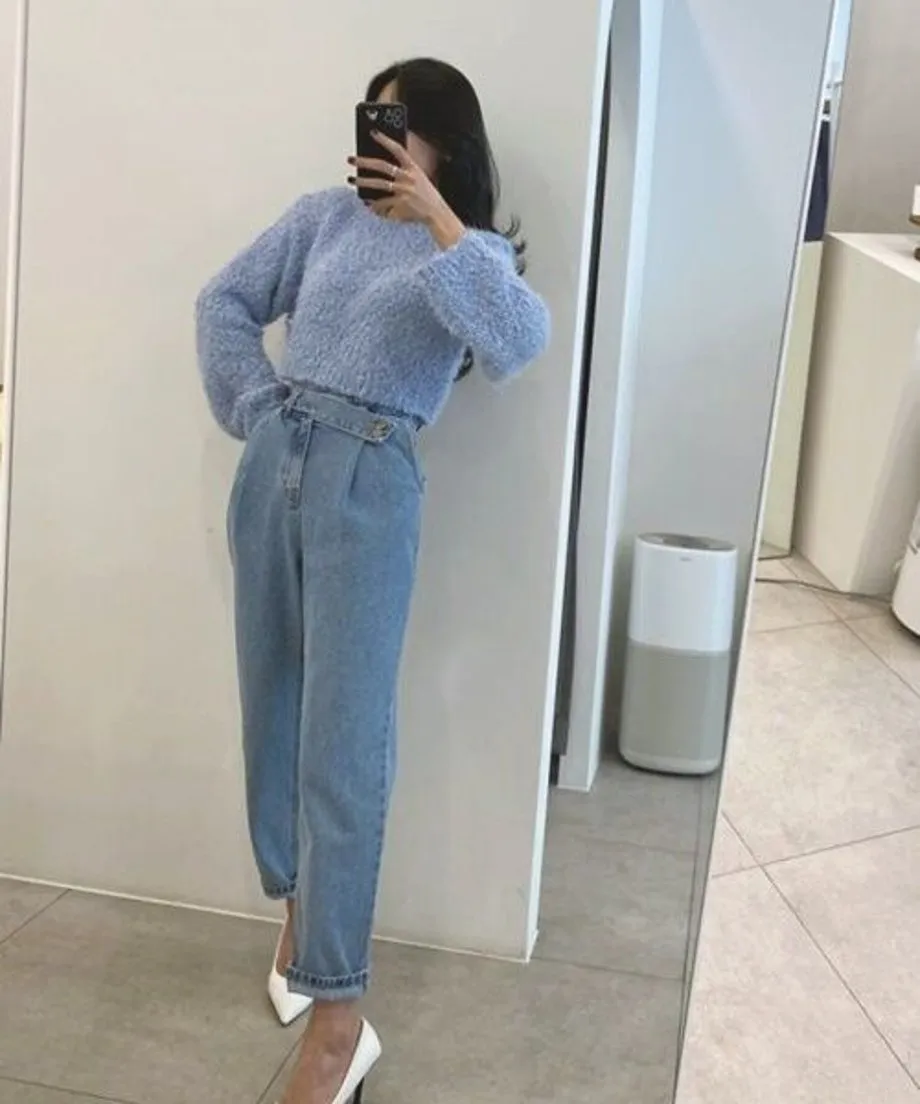 Tapered Denim Pants