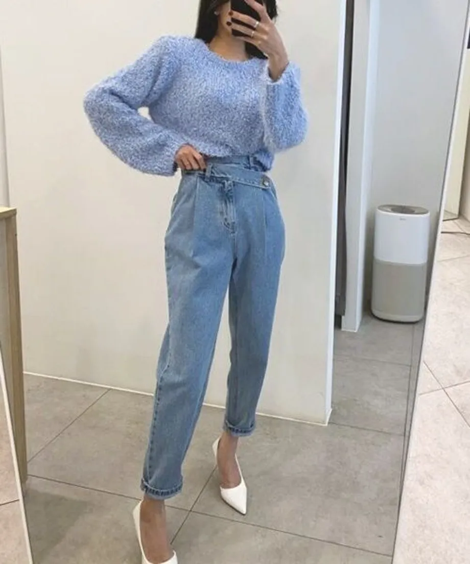 Tapered Denim Pants