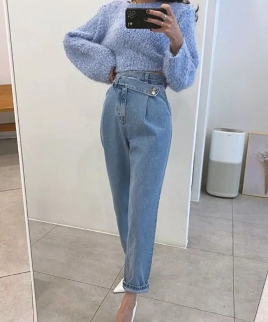 Tapered Denim Pants