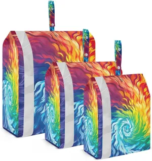 Tie Dye Rainbow Spiral Packing Cubes for Travel 3 Set Compression Travel Cubes Luggage Cubes for Carry On