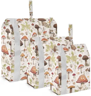 Watercolor Colorful Mushroom Packing Cubes for Travel 3 Set Packing Bags Luggage Bags Organizer for Travel Compression