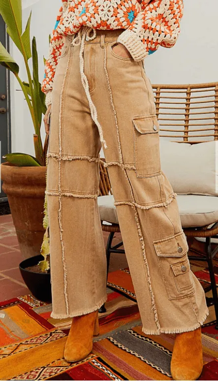 Wide Leg Denim  Pants by POL FWP64
