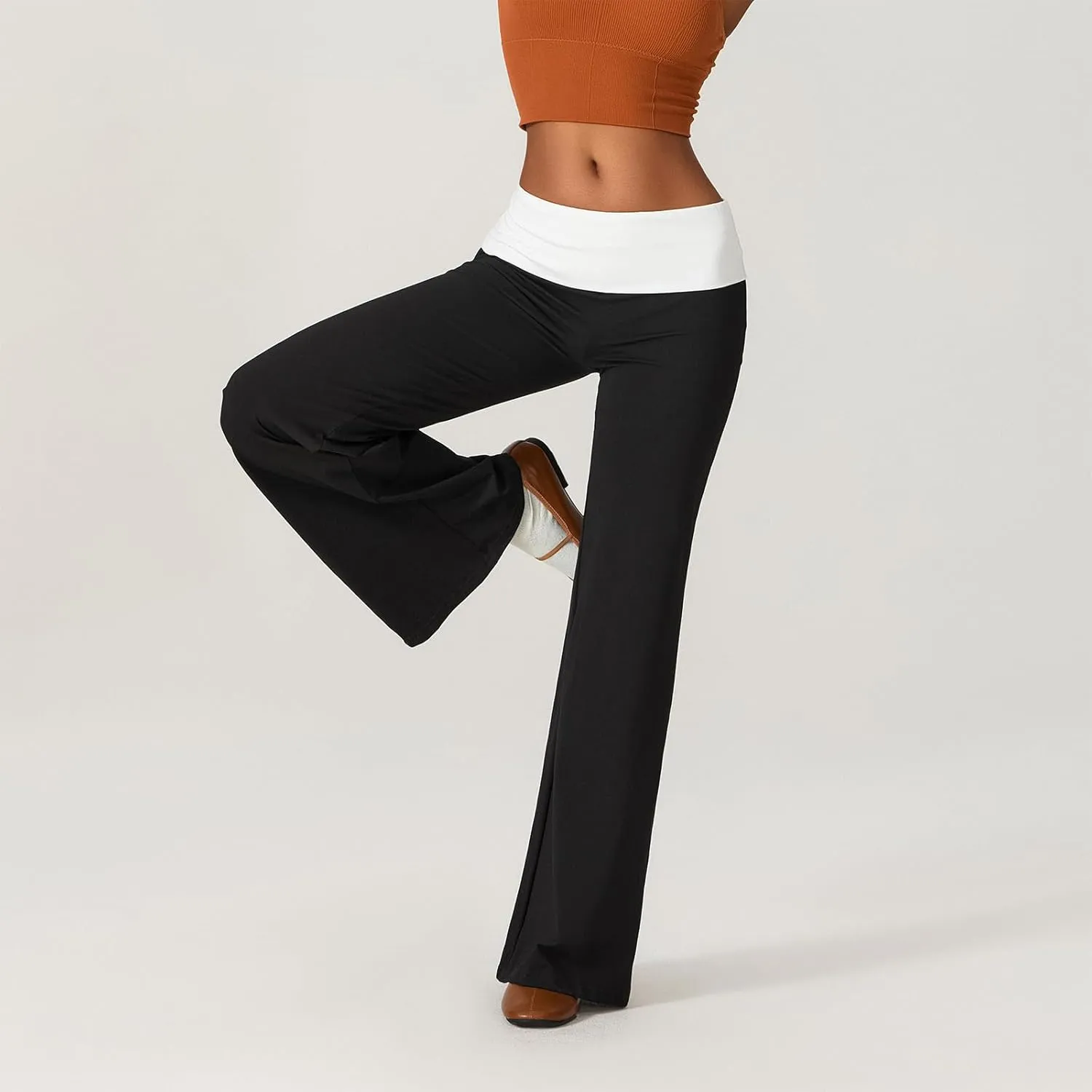 Wide Leg Sweatpants for Women Fold Over Low Rise Flare Yoga Lounge Pants Back to School Clothes for Teen Girls