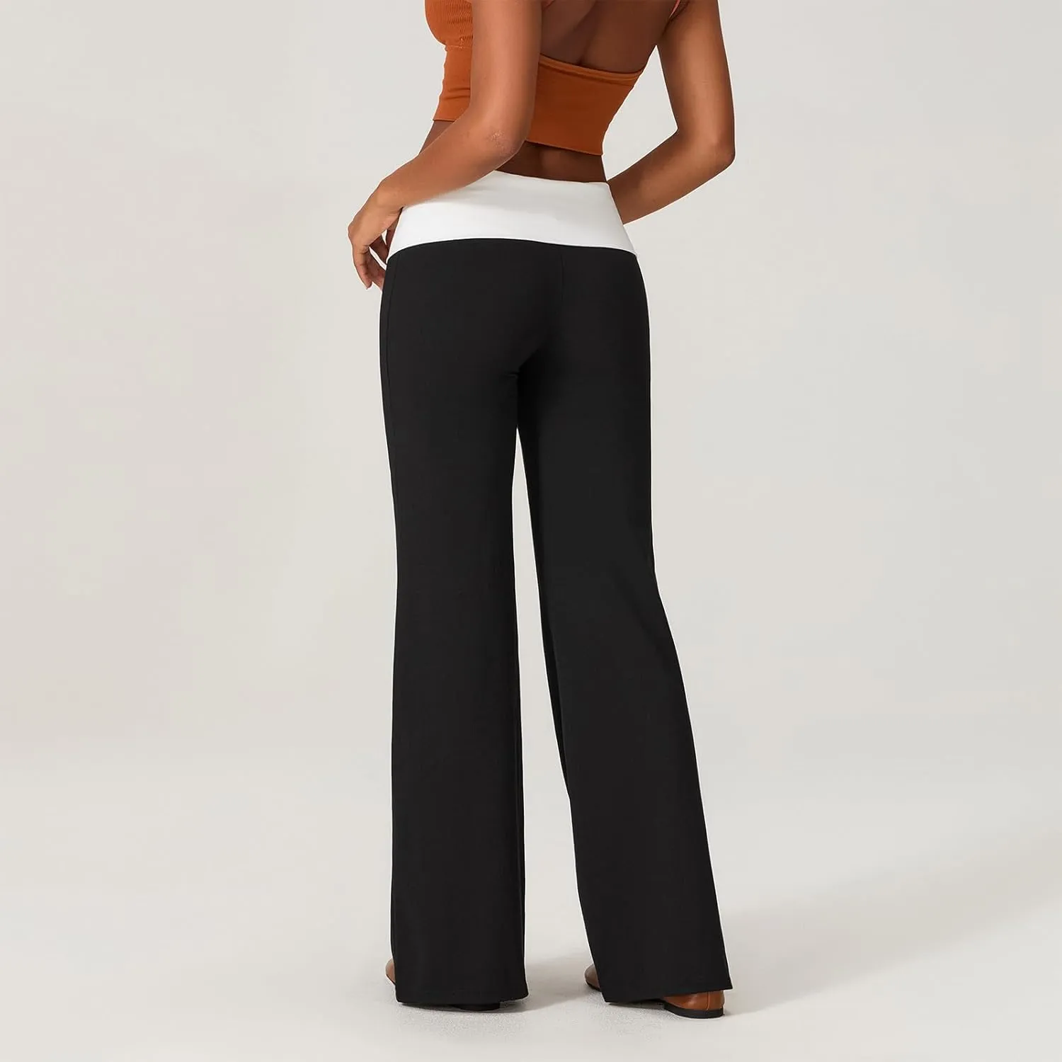 Wide Leg Sweatpants for Women Fold Over Low Rise Flare Yoga Lounge Pants Back to School Clothes for Teen Girls
