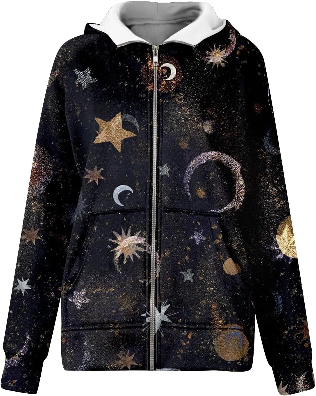 Women Zip Up Hoodie Fall Crop Top Thumb Hole Patterned Cute Hoodies Winter Vintage Long Sleeve Clothes With Pockets