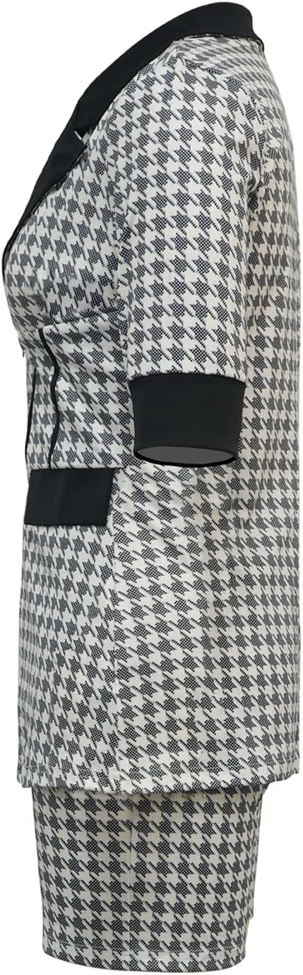 Womens Fashion 2 Piece Outfits Summer Business Casual Short Sleeve Blazer and Shorts Set