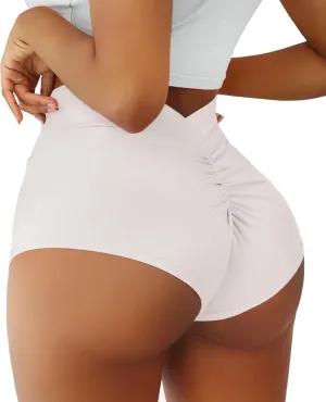 Women's High Waist Yoga Booty Shorts V Back Scrunch Gym Workout Spandex Dance Hot Pants Butt Lifting Rave Bottoms