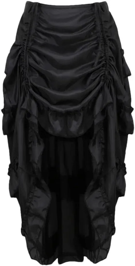 Women's Irregular Pleated Long Skirt Women's High Waisted Solid Color Party Dress