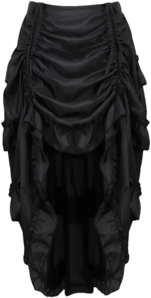 Women's Irregular Pleated Long Skirt Women's High Waisted Solid Color Party Dress