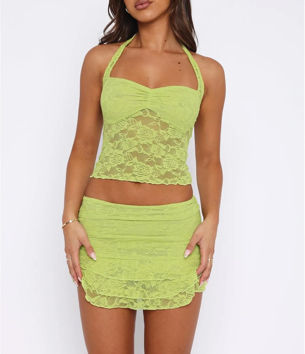 Womens Lace Ruffled Mini Skirts Flowy Y2k Low Rise Ruched Layered Pleated Shorts Skirt Cute Micro Bloomer Skorts