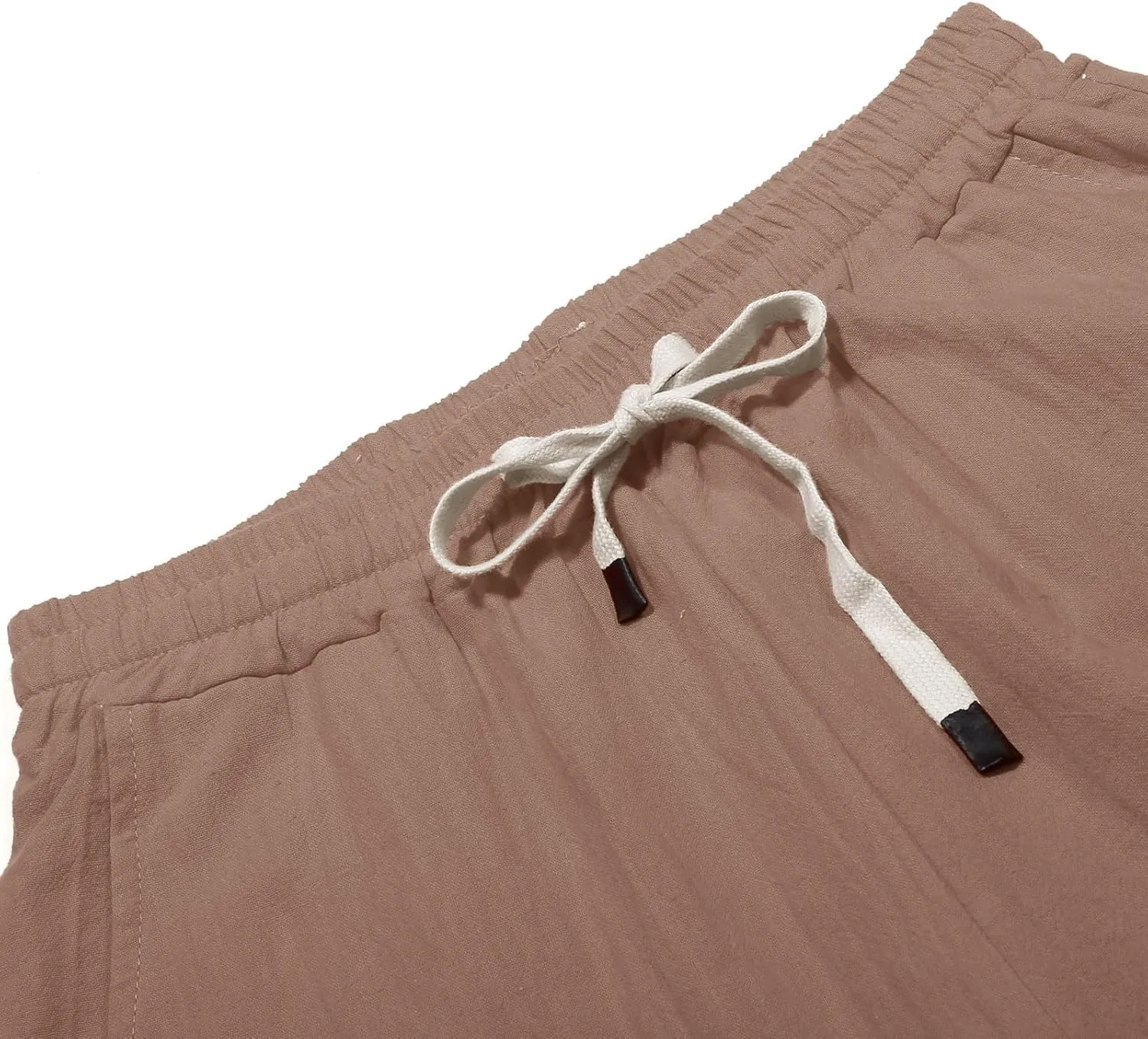 Womens Leggings Solid Color Cotton Linen Elastic Seven Pants Casual Pants Linen Beach Clothes Beach Vacation