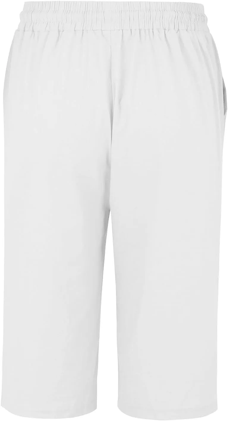 Women's Linen Pants Wide Leg Work Dress Pants Drawstring Casual Solid Color Shorts Cotton Linen Pants Casual 2025
