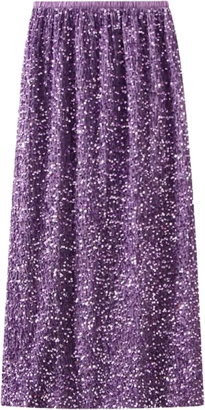 Women's Sequin Skirt, Sequined Hip-Hugging Skirt, Sparkle Party, Elastic Waist, Night Out Party Bodycon Midi Skirt