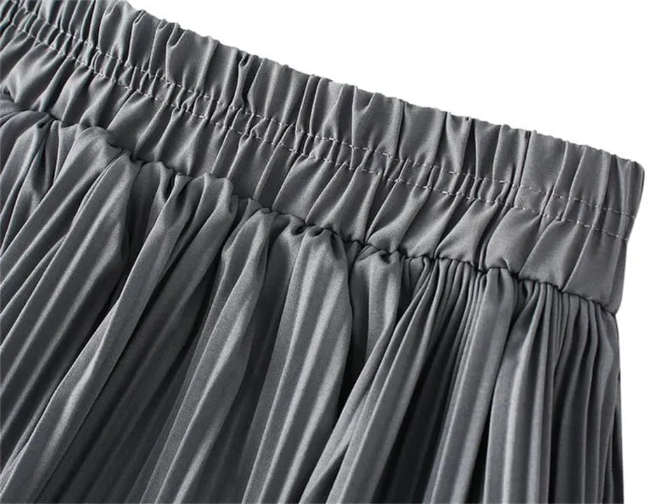Women's Spring Long Asymmetric Pleated Cake Skirt Ruffle Irregular Midi Skirts