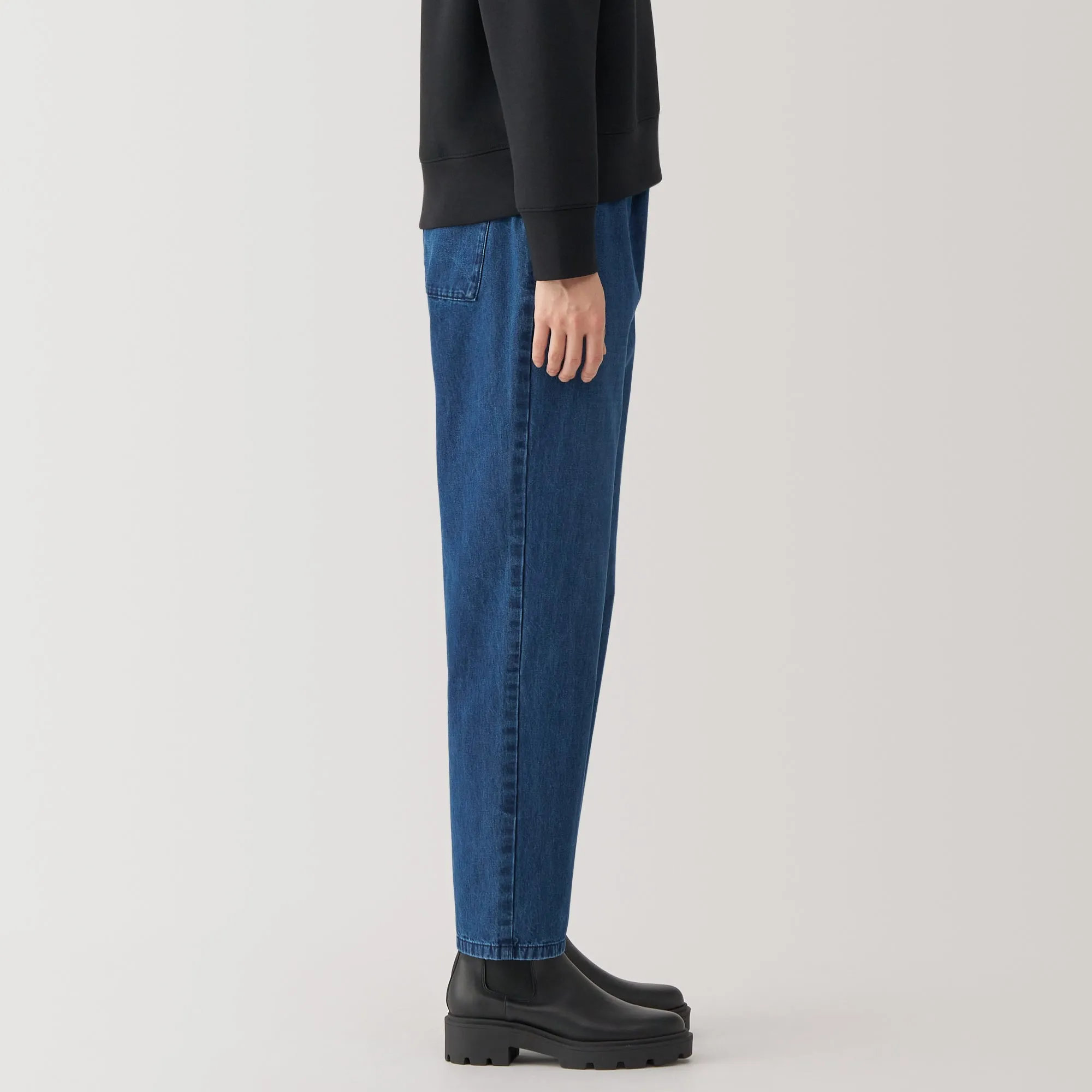 Women's Washed Denim Easy Tapered Pants