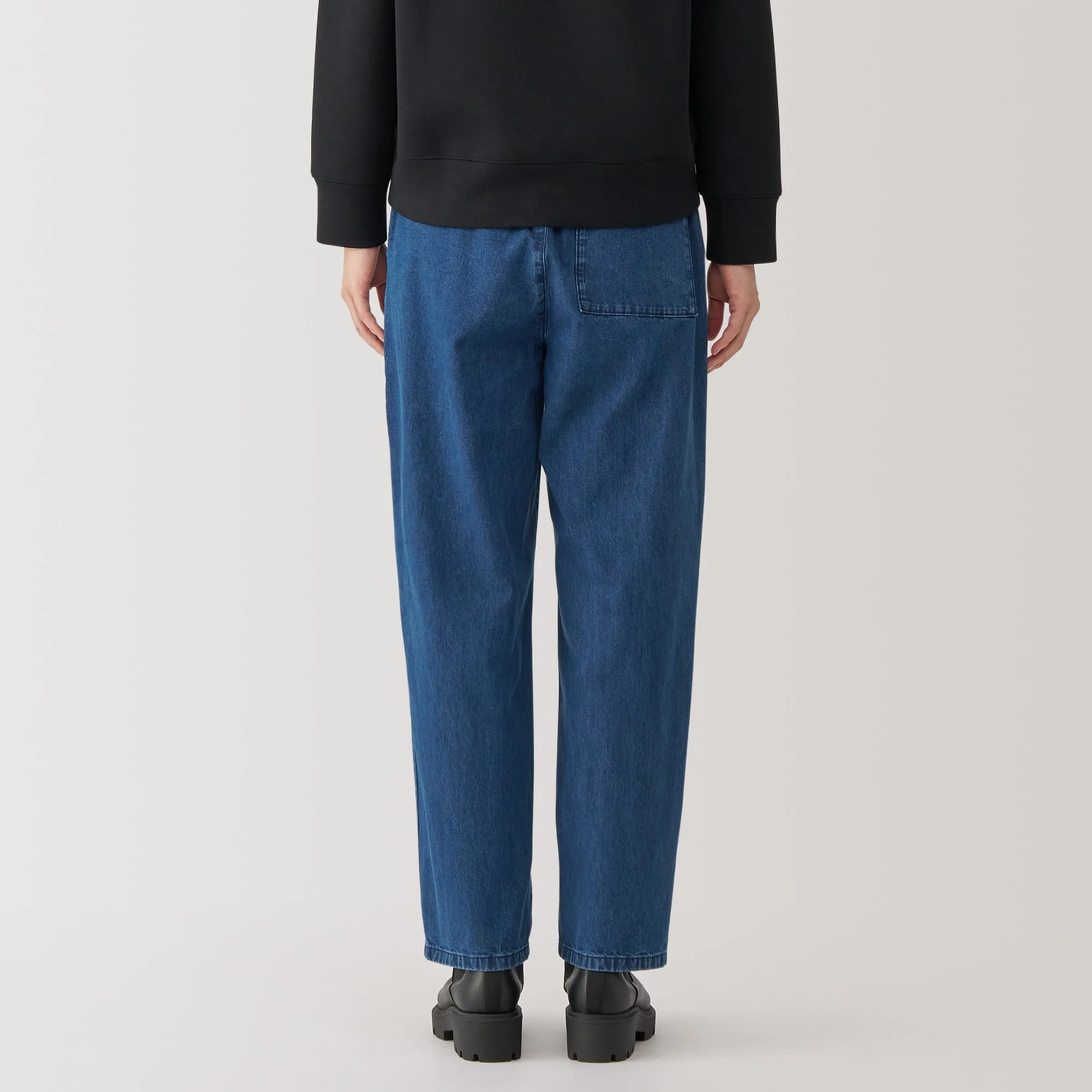 Women's Washed Denim Easy Tapered Pants