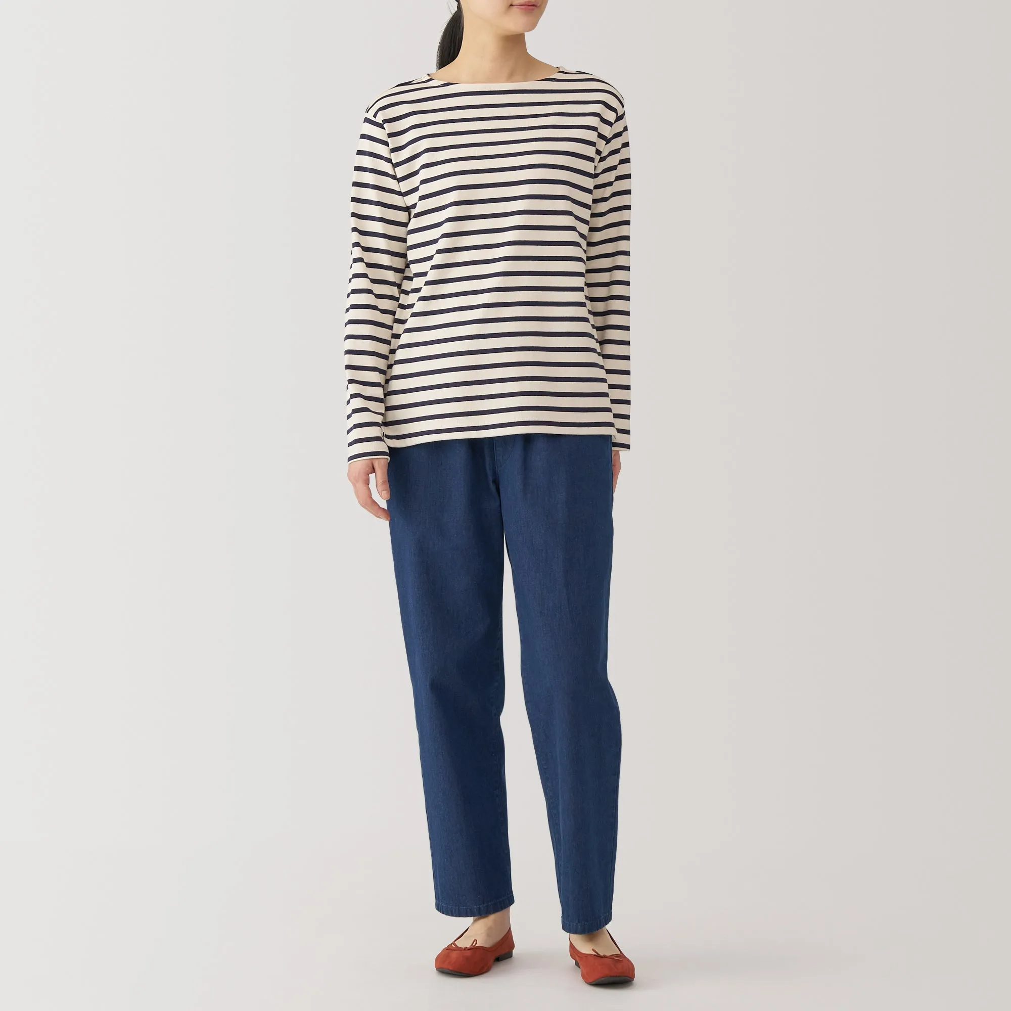 Women's Washed Denim Easy Tapered Pants